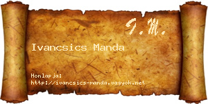 Ivancsics Manda névjegykártya